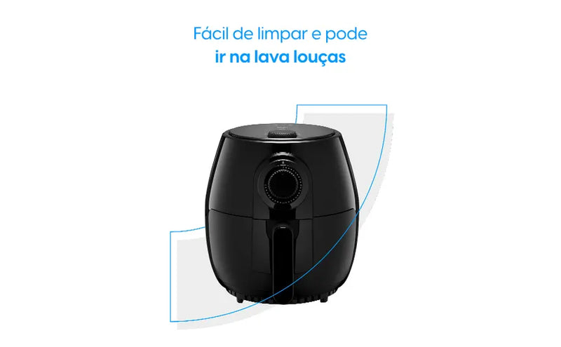 Fritadeira Elétrica sem oleo - Airfryer 4L 8 receitas pré-sugeridas desligamento automatico cesto removivel 1400W EAF30 grafite 220v