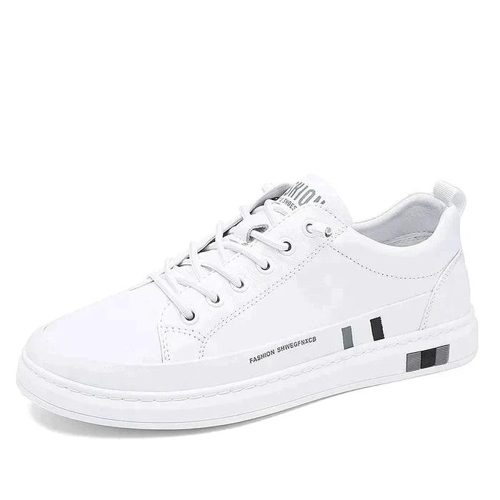 (Queima de estoque) Tênis Masculino Flat Couro Legítimo
