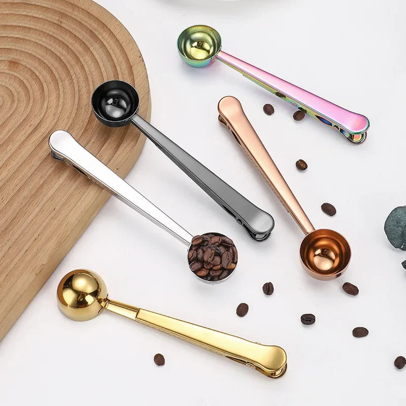Colher para Café com Presilha Inox Prendedor de Embalagem