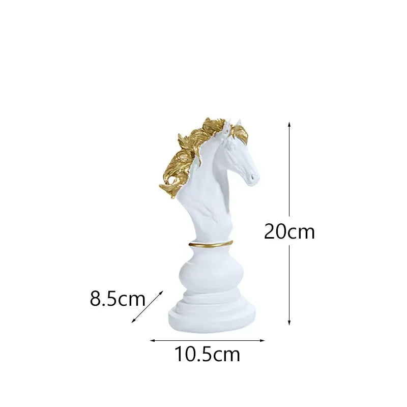 Decoração de Mesa Resina Estátua Peças de Xadrez