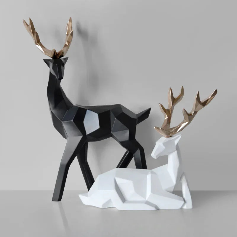 Decoração de Mesa de Resina Estátua Cervo 2 Peças