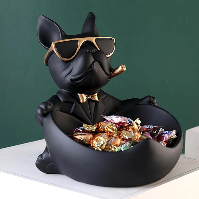 Escultura Decorativa Bulldog Francês