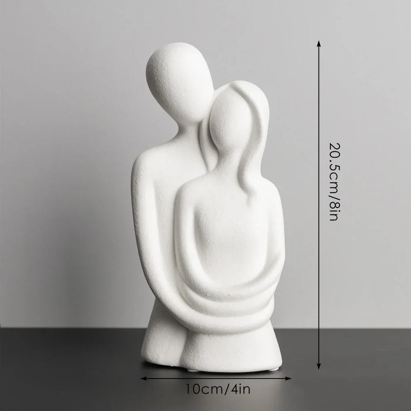 Escultura Nórdica em Cerâmica de Casal Abstrato