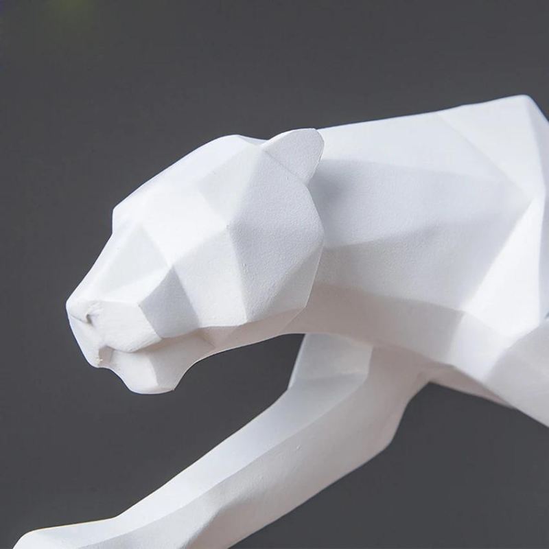 Decoração de Mesa de Resina Escultura Leopardo