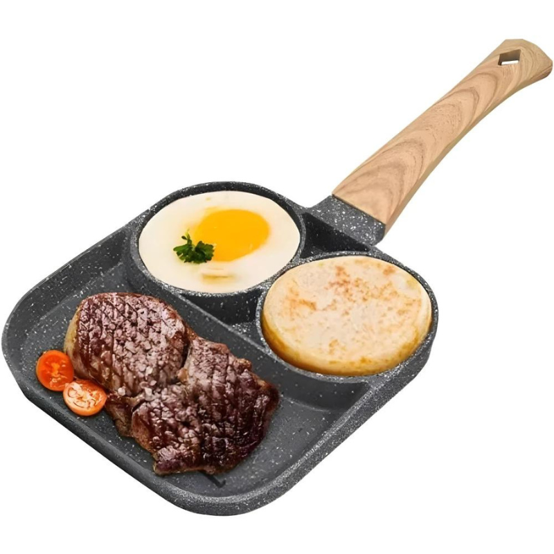 Frigideira Antiaderente 3 em 1 Frigideira de Ovo