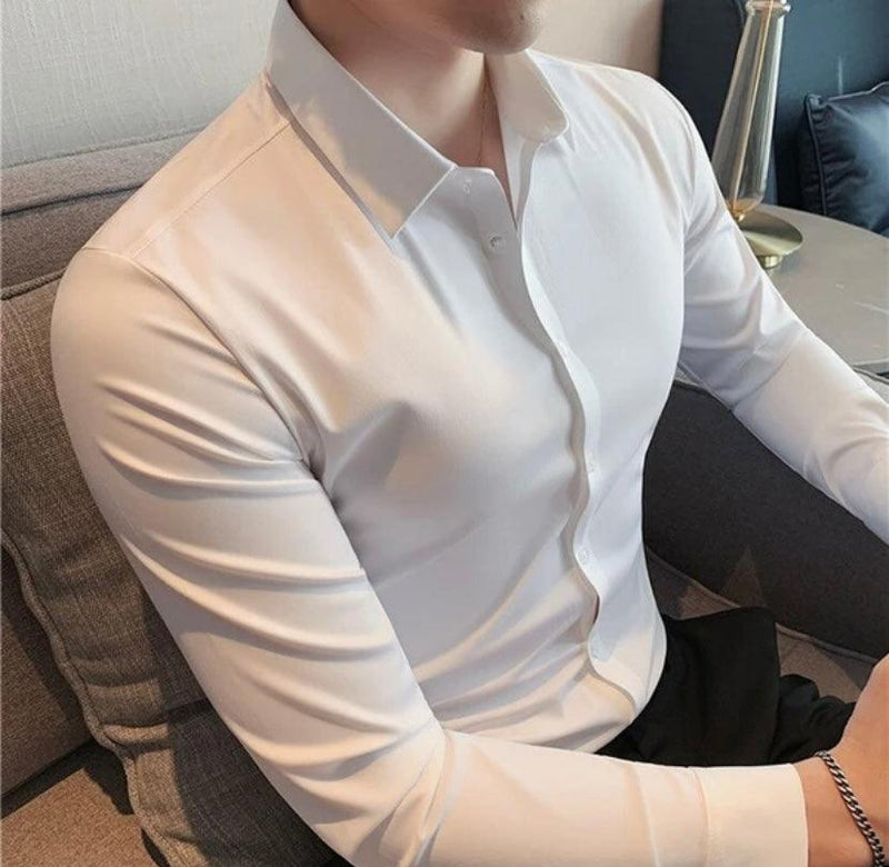 Camisa FlexWear - Não amarrota, Branca Sedosa