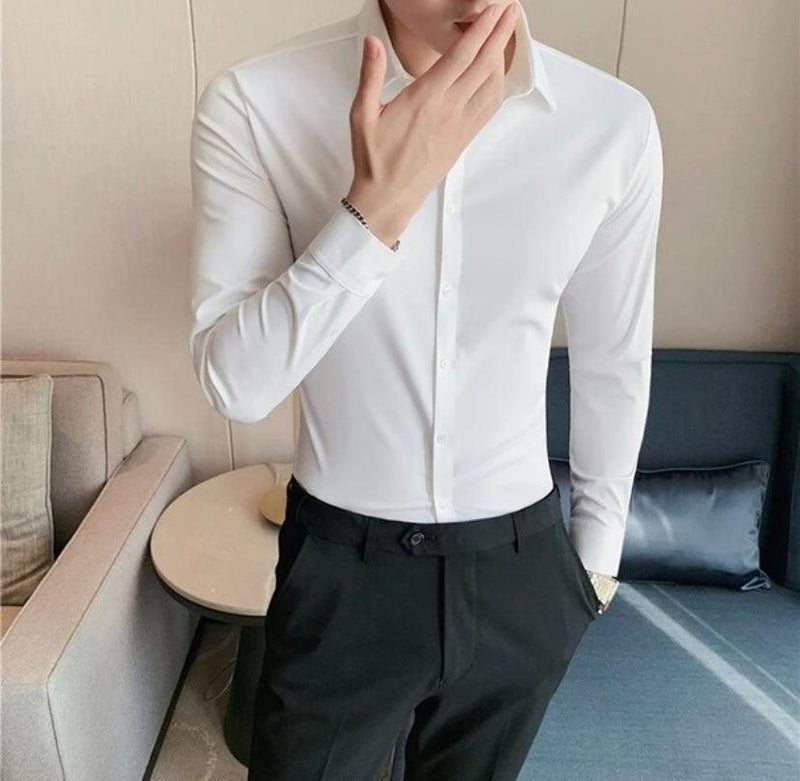 Camisa FlexWear - Não amarrota, Branca Sedosa