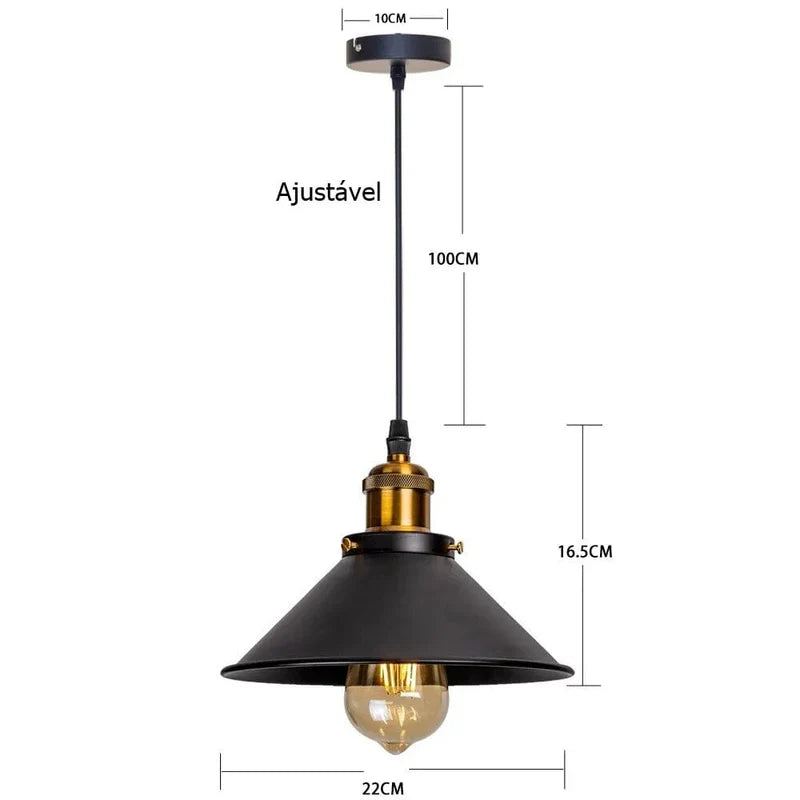 Luminária Pendente Vintage para Cozinha Moderna e Sala de Jantar