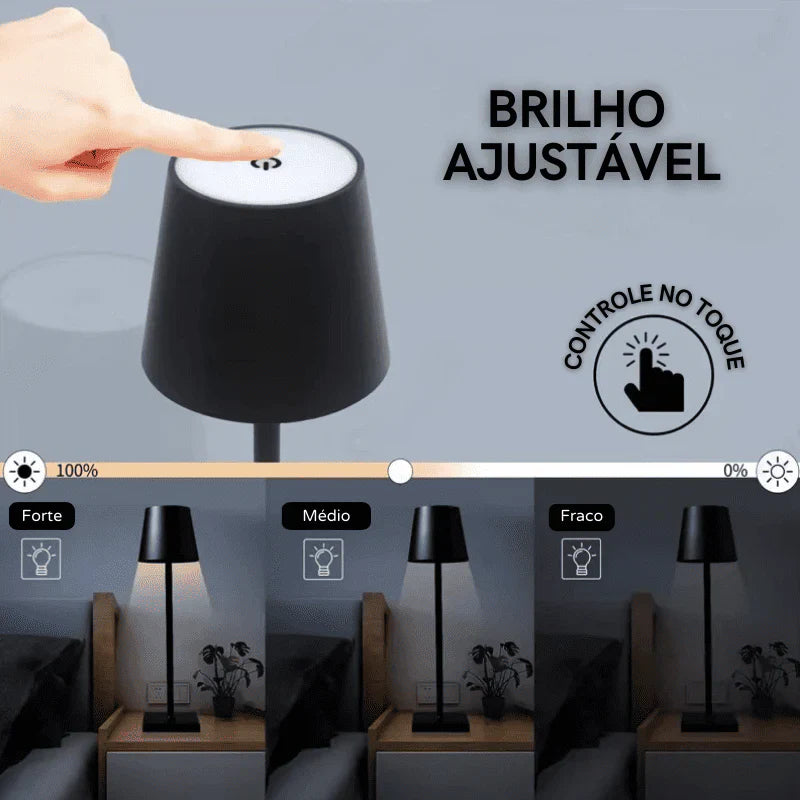 Luminária de Mesa LED Abajur Quarto Sala Portátil