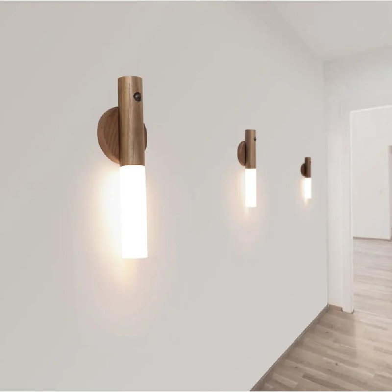 Luminária LED de Parede com Sensor de Movimento Recarregável e Base Removível