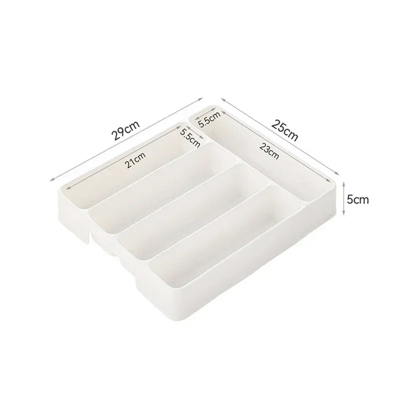 Organizador de Talheres Branco com Divisórias