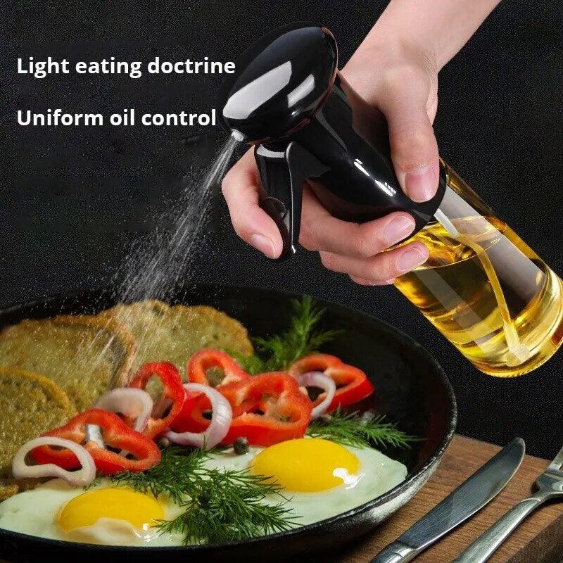 Garrafa De Óleo De Cozinha Spray 200ml Preto Garrafa De Spray Pneumático Churrasco De Fitness Spray Oil Dispenser