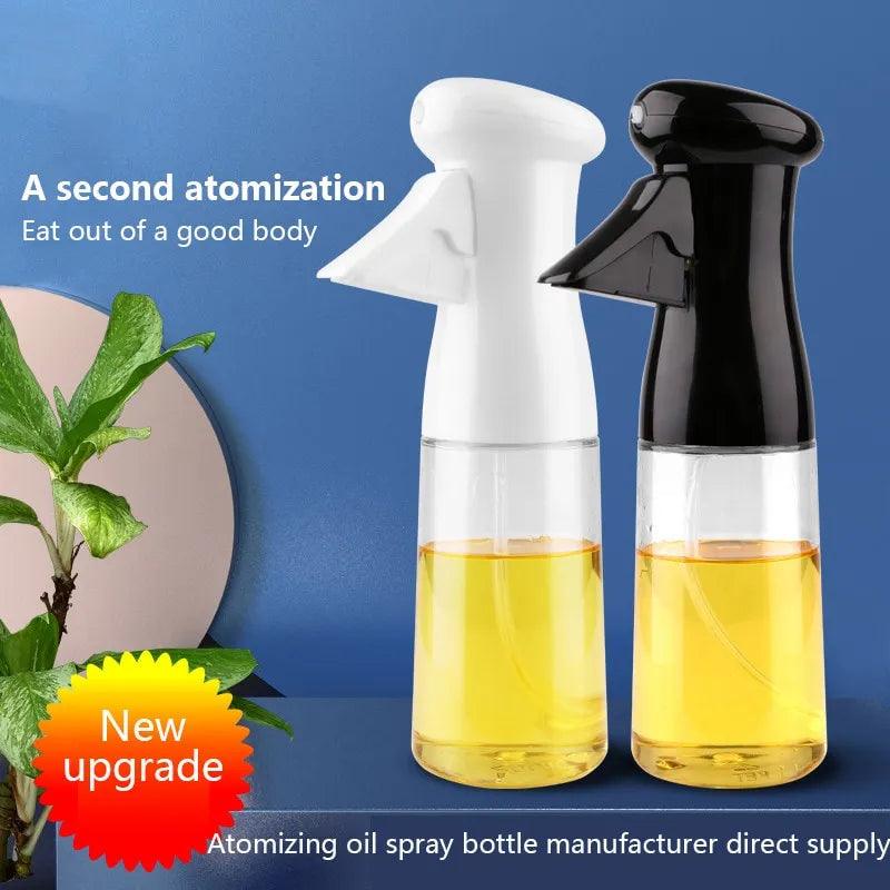Garrafa De Óleo De Cozinha Spray 200ml Preto Garrafa De Spray Pneumático Churrasco De Fitness Spray Oil Dispenser