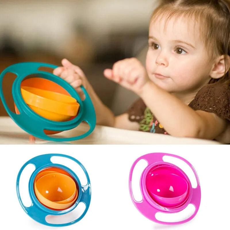 Tigela Mágica Prato Giratório p/ seu Bebê Gyro Bowl 360º Anti-Derramamento Envio Imediato