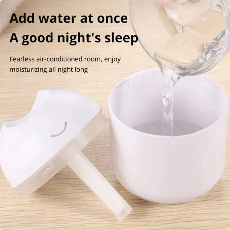 Mini Umidificador de Ar Ultra-Sônico Branco, Luz Romântica, USB, Difusor de Óleo Essencial, Purificador de Carro, Aroma Anion Mist Maker, 250ml