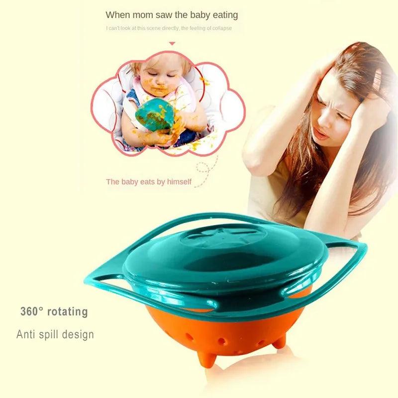 Tigela Mágica Prato Giratório p/ seu Bebê Gyro Bowl 360º Anti-Derramamento Envio Imediato