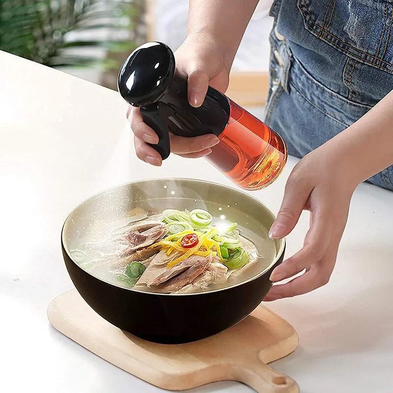 Garrafa De Óleo De Cozinha Spray 200ml Preto Garrafa De Spray Pneumático Churrasco De Fitness Spray Oil Dispenser