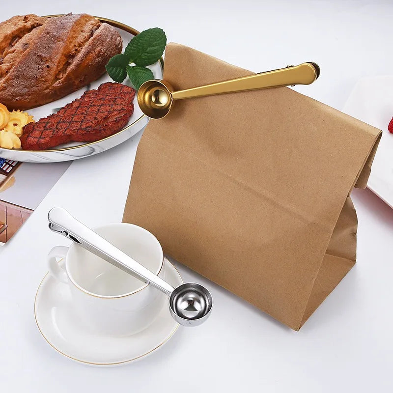 Colher para Café com Presilha Inox Prendedor de Embalagem