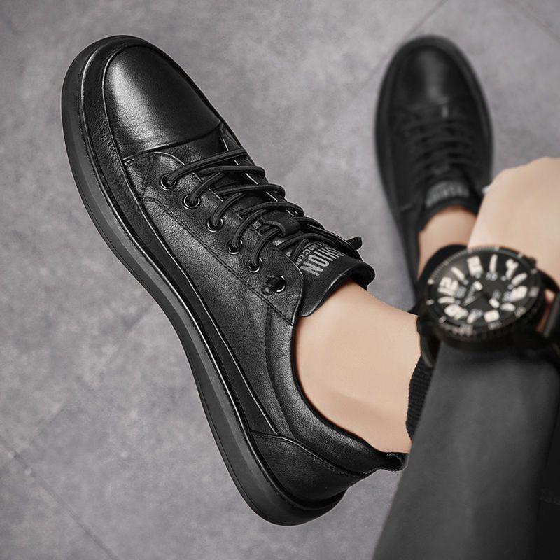 (Queima de estoque) Tênis Masculino Flat Couro Legítimo