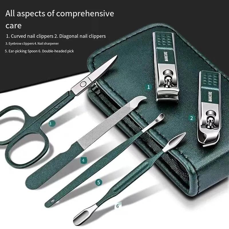 Conjunto de Tesouras de Unhas , Alta Qualidade, Homens, Mulheres, Cortador de Unhas, 6 Peças, Portátil