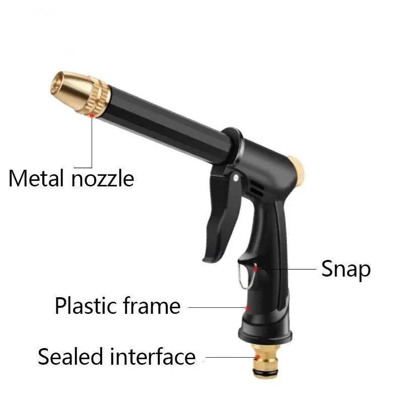 Pistola de Água de Alta Pressão Portátil para Limpeza - Lavagem de Carro - Mangueira de Rega de Jardim - Aspersor de Bico