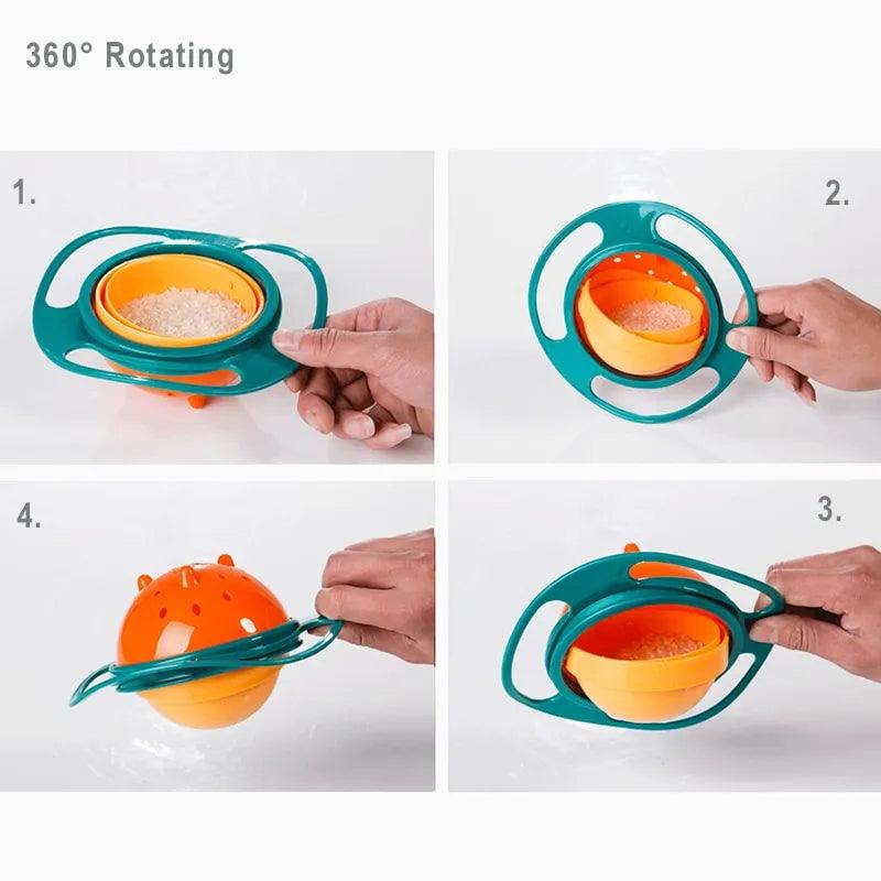 Tigela Mágica Prato Giratório p/ seu Bebê Gyro Bowl 360º Anti-Derramamento Envio Imediato