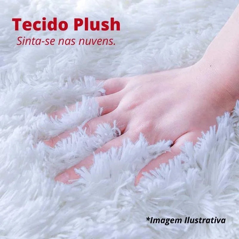 Tapete Felpudo Cinza Escuro Mescla Antiderrapante para Sala