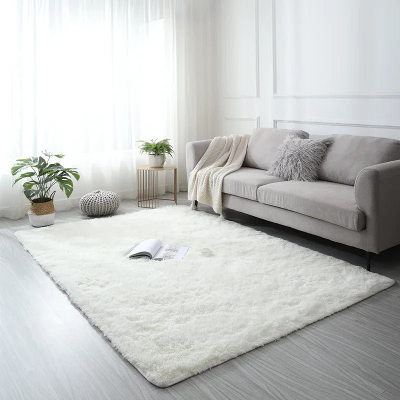 Tapete Felpudo Creme Antiderrapante para Sala e Quarto