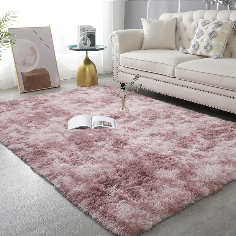 Tapete Felpudo Rosa Antiderrapante para Sala e Quarto