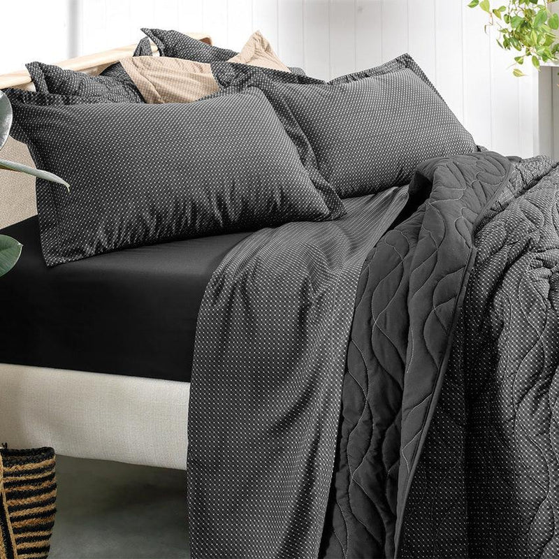 Jogo de Cama Altenburg Toque Acetinado Slim Preto 4 Peças - Casal